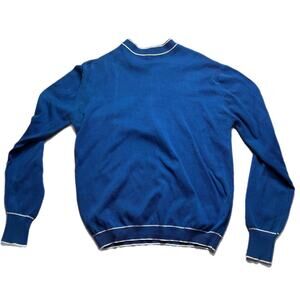 70s vintage blue and white striped collar sweater (medium)